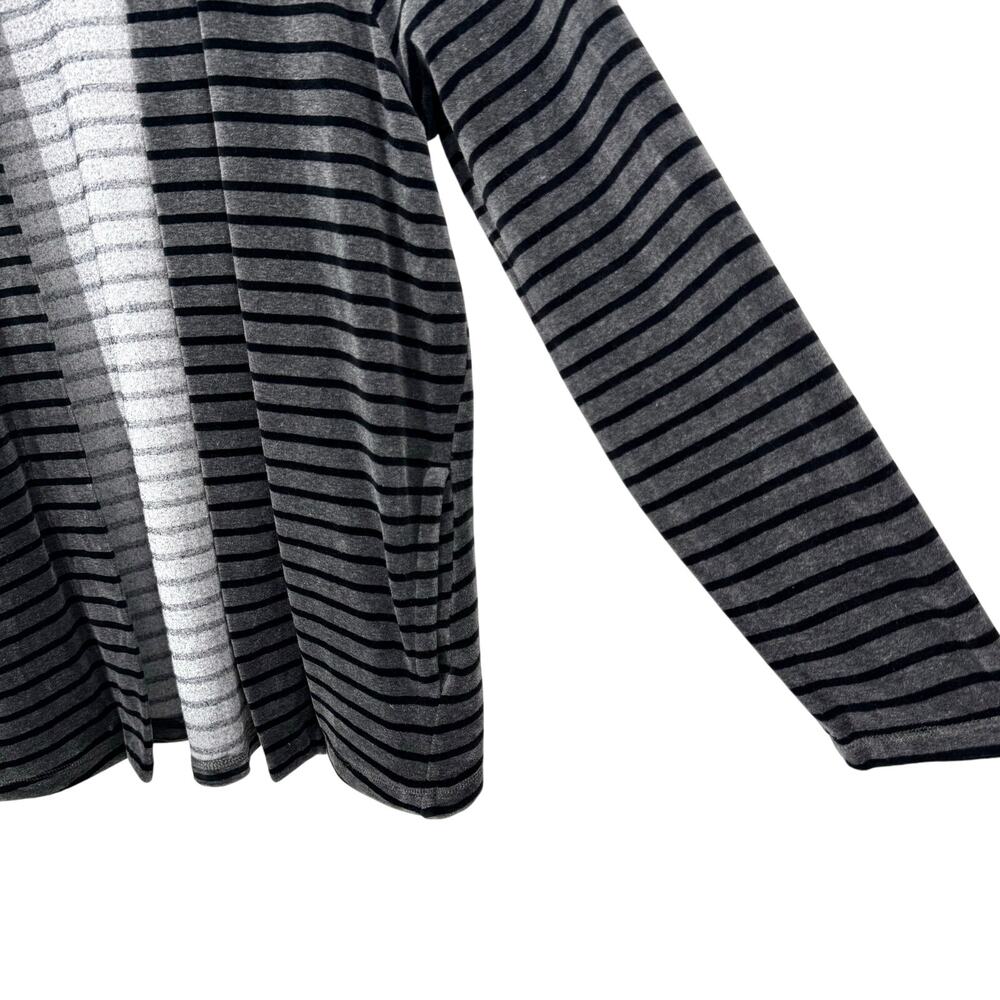 Talbots Medium Velour Soft Open Front Gray Long S… - image 5